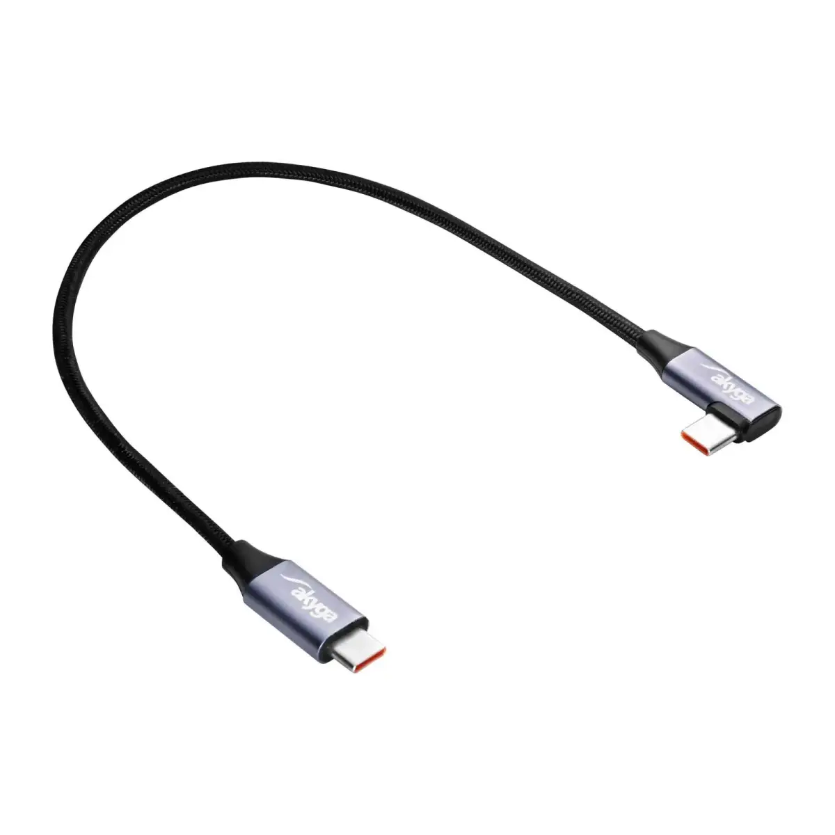 Cable USB Akyga AK-USB-53 USB type C (m) | USB type C (m) Angle ver. 2.0 60W 0.3m