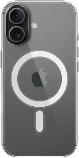 Clear чехол с поддержкой MagSafe для телефона iPhone 17 прозрачный