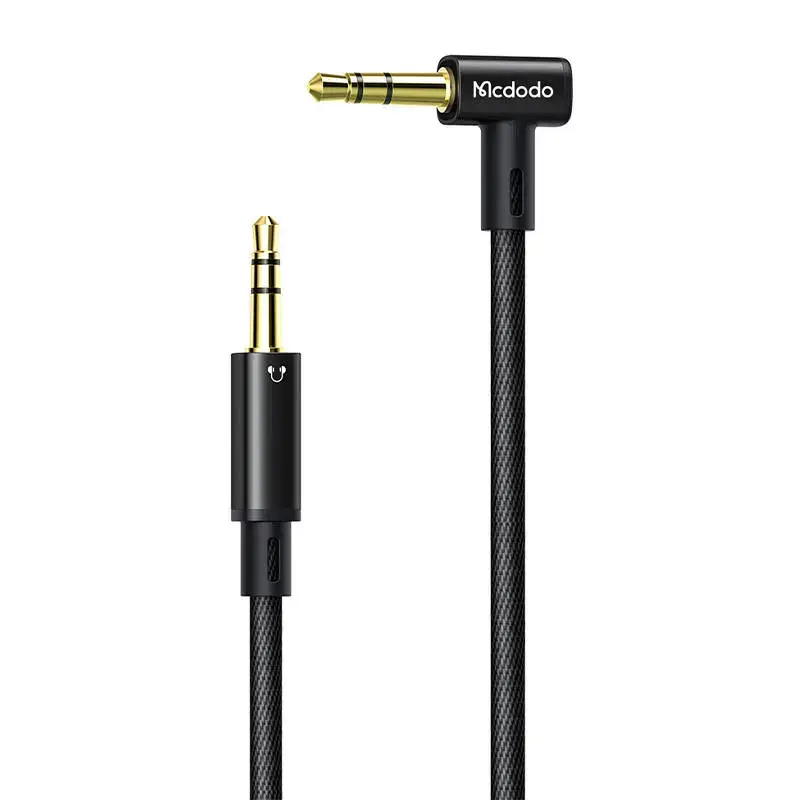 AUX mini jack cable 3.5mm, angled, 1.2m (black)