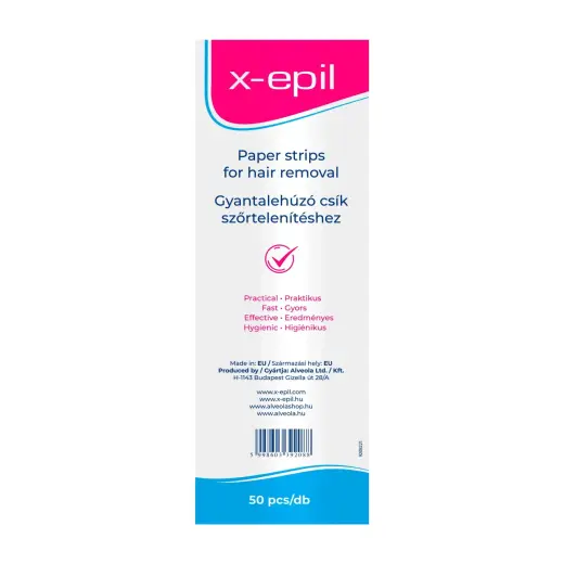 X-Epil, X-Epil, Silky Finish, Hair Removal Wax Strips, 50 pcs