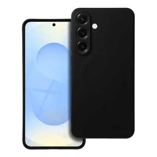 Silicone Mag Cover telefono dėklas su MagSafe palaikymu Samsung Galaxy S25+ (S936) juodas