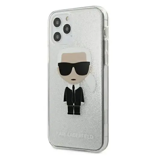 Karl Lagerfeld KLHCP12LPCUTRIKSL iPhone 12 Pro Max 6,7" srebrny|silver hardcase Glitter Ikonik Karl
