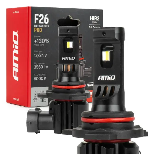 LED Headlights Serie F26 PRO LumiTec LIMITED +130% DUO FULL CANBUS HIR2 12V 24V AMIO-04876