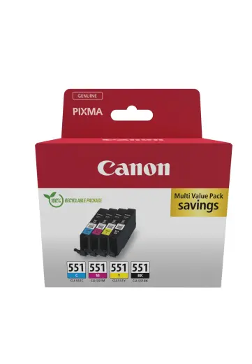 Tindikassettide komplekt Canon CLI-551 6509B015 must/tsüaan/magenta/kollane 4 tk