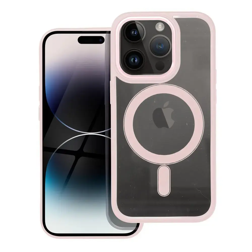 Case for iPhone 14 PRO Color Edge Mag Cover compatible with MagSafe pink