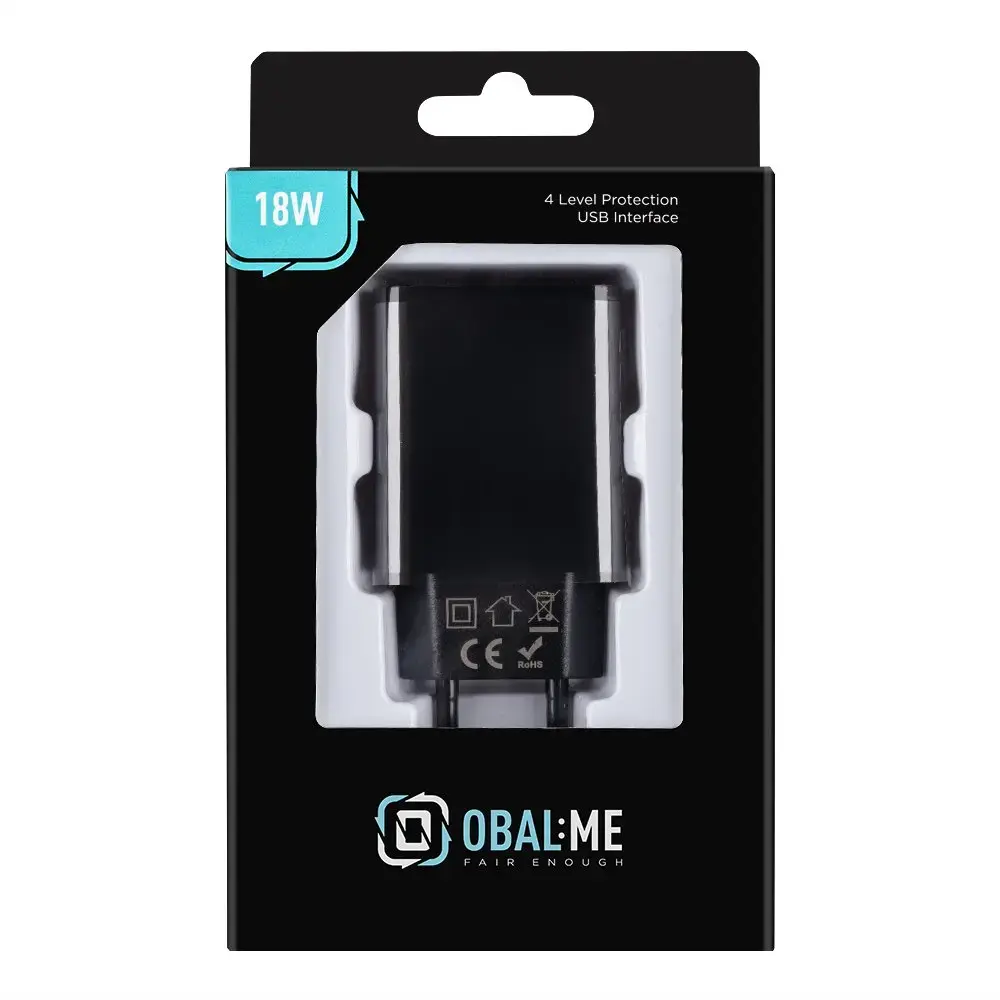 OBAL:ME Wall Charger tīkla lādētājs | 18W | USB-A | melns
