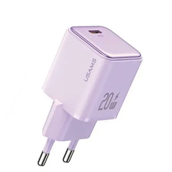 USAMS X-ron Series CC183TC03 tīkla lādētājs | 20W | PD3.0 | USB-C | purpurs