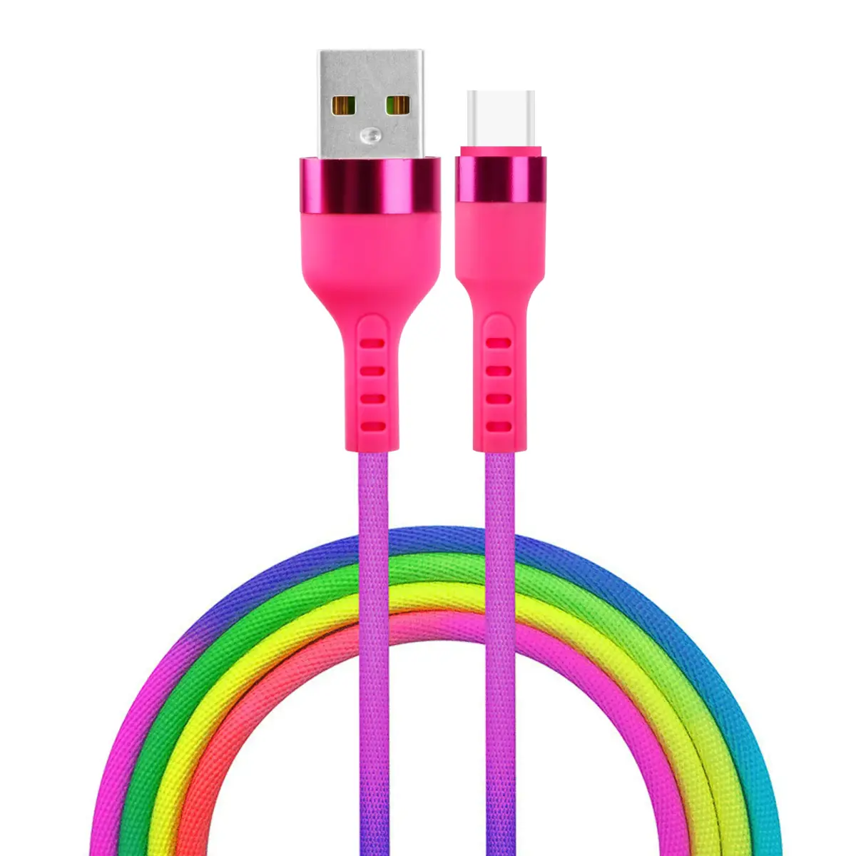 Setty KNA-C-1.22.113 data transfer and charging cable | USB-A to USB-C | 10.5W | 1.2m | rainbow