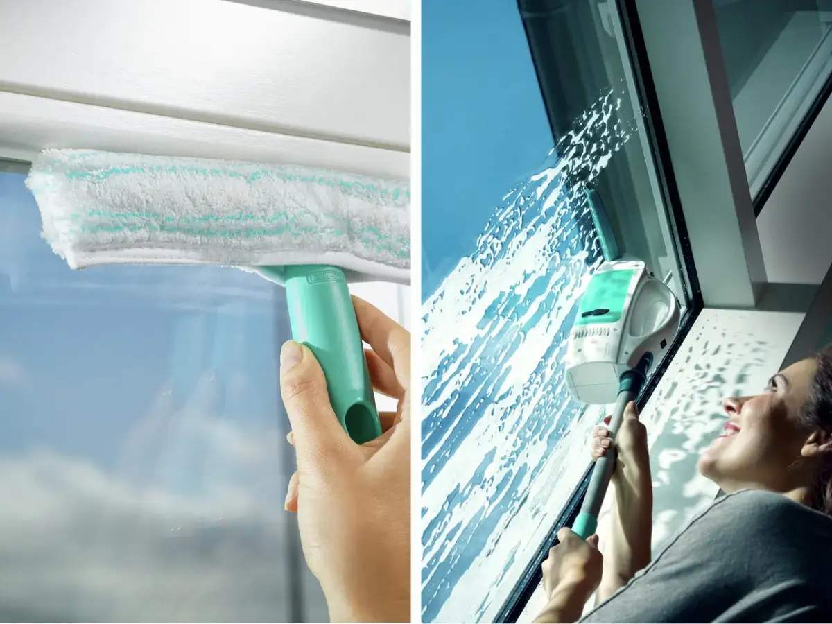 LEIFHEIT Vakuuma logu tīrītājs Dry&Clean ar logu mazgātāju un kātu 43cm