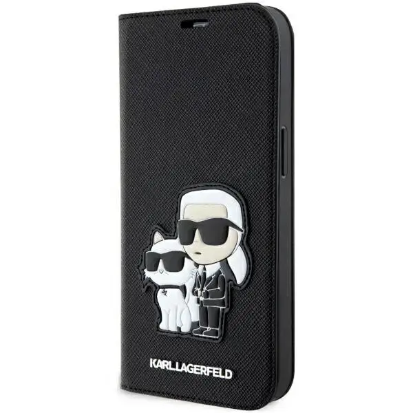 Karl Lagerfeld KLBKP14XSANKCPK iPhone 14 Pro Max 6.7" bookcase czarny|black Saffiano Karl & Choupette