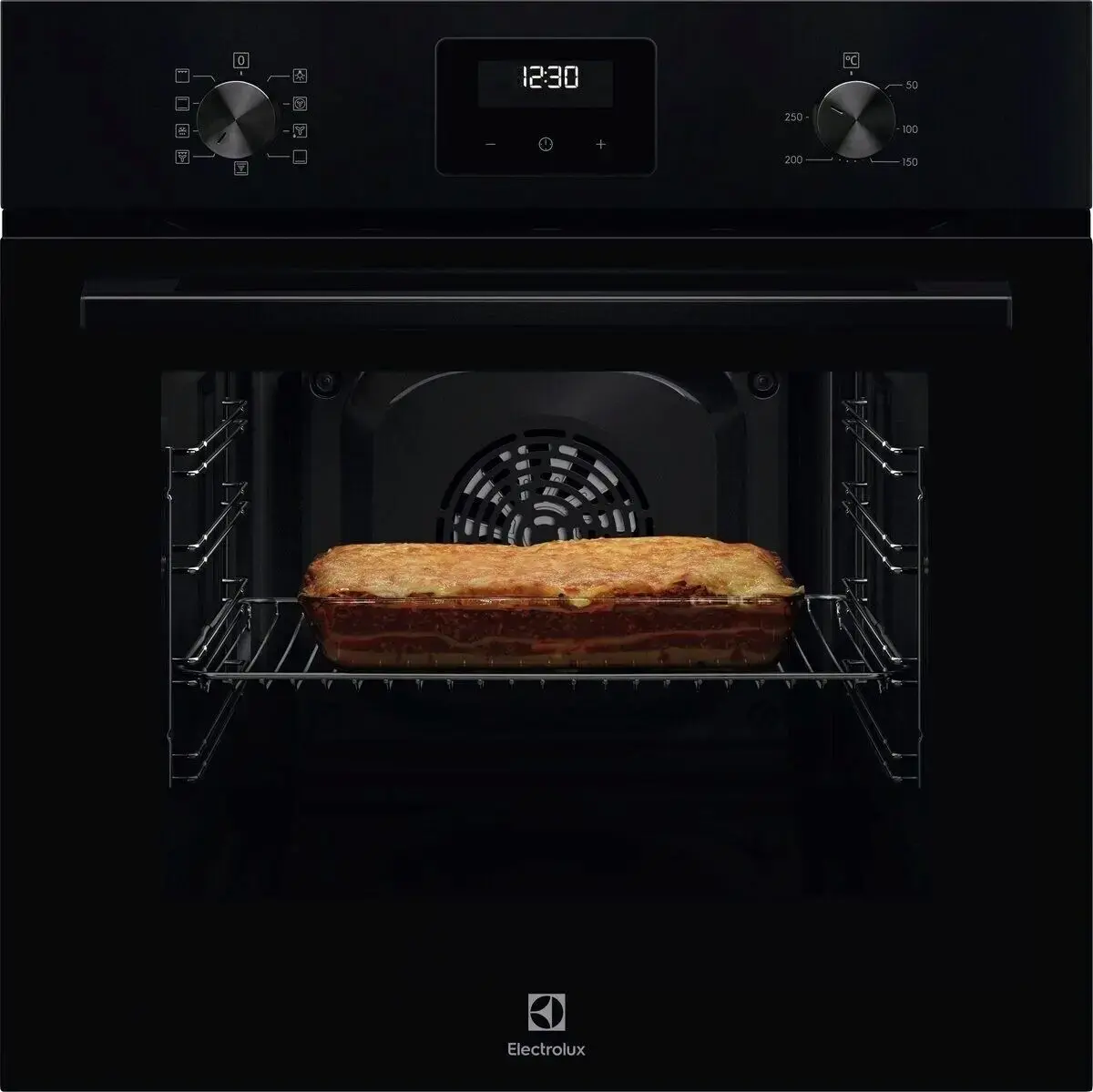 Electrolux oven with ring heating element, built-in, 65l, black