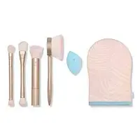 Endless Summer Makeup Brush Set by Real Techniques for Women - 8 Pc Foundation Brush - 209, Highlighter Brush - 413, Setting Brush - 402, Deluxe Creas