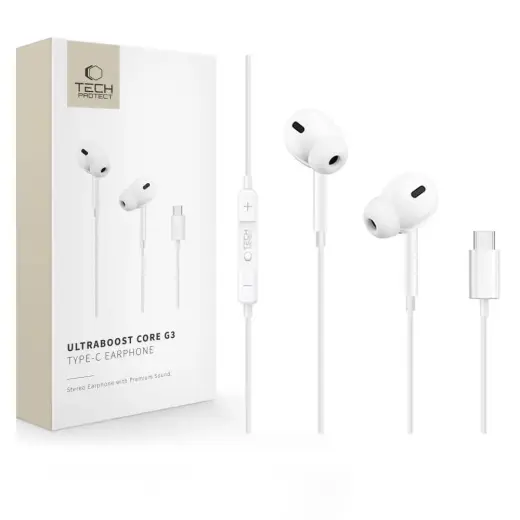 TECH-PROTECT ULTRABOOST TYPE-C EARPHONE CORE G3 WHITE
