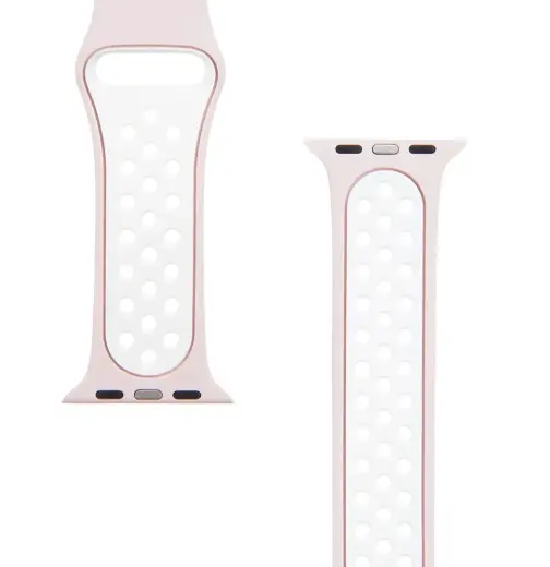 Tactical 123 Double Silicone Band for Apple Watch 1|2|3|4|5|6|7|SE 38|40|41mm Pink|White
