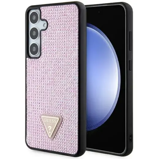 Guess GUHCS24MHDGPPP S24+ S926  różowy|pink hardcase Rhinestone Triangle