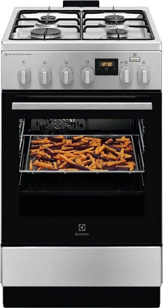 Electrolux gāzes plīts ar elektrisko cepeškrāsni SteamBake, nerūsoša tērauda, 50cm