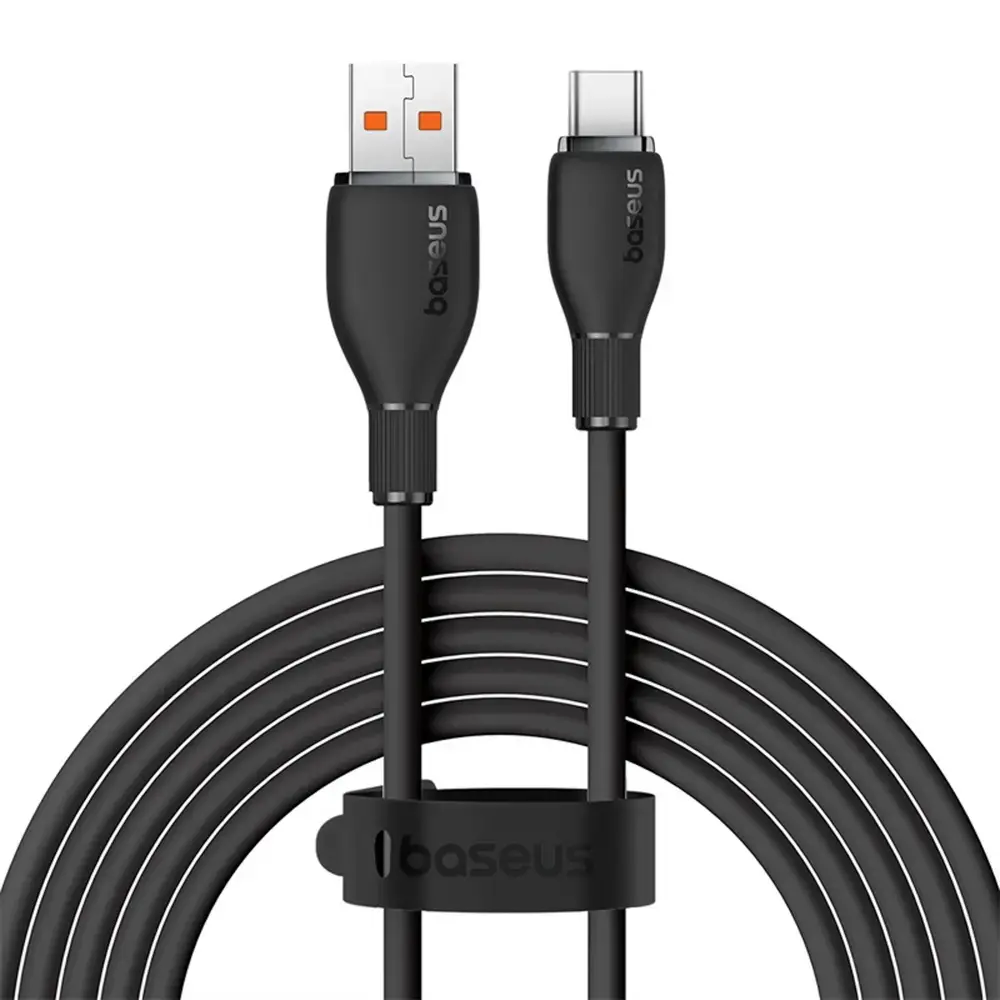 Baseus Pudding Series datu pārraides un uzlādes vads | USB-A uz USB-C | 100W | 2m | melns
