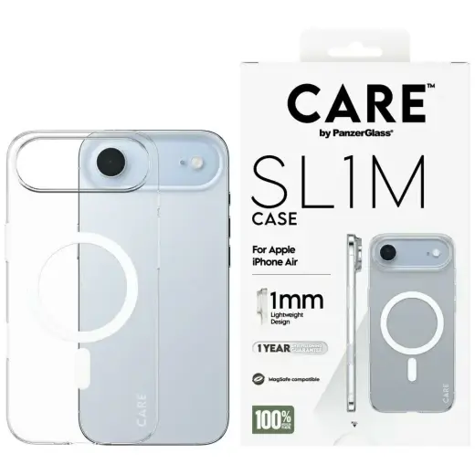 CARE by PanzerGlass SL1M telefoni ümbris MagSafe toega iPhone 17 Air läbipaistev