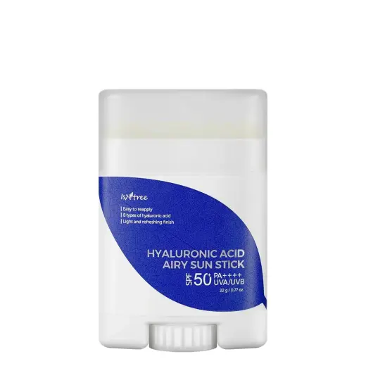 Isntree, Hyaluronic Acid Airy Sun, Hydrating, Soothing & Protecting, Before Sun Exposure, Stick, For Face, 22 g