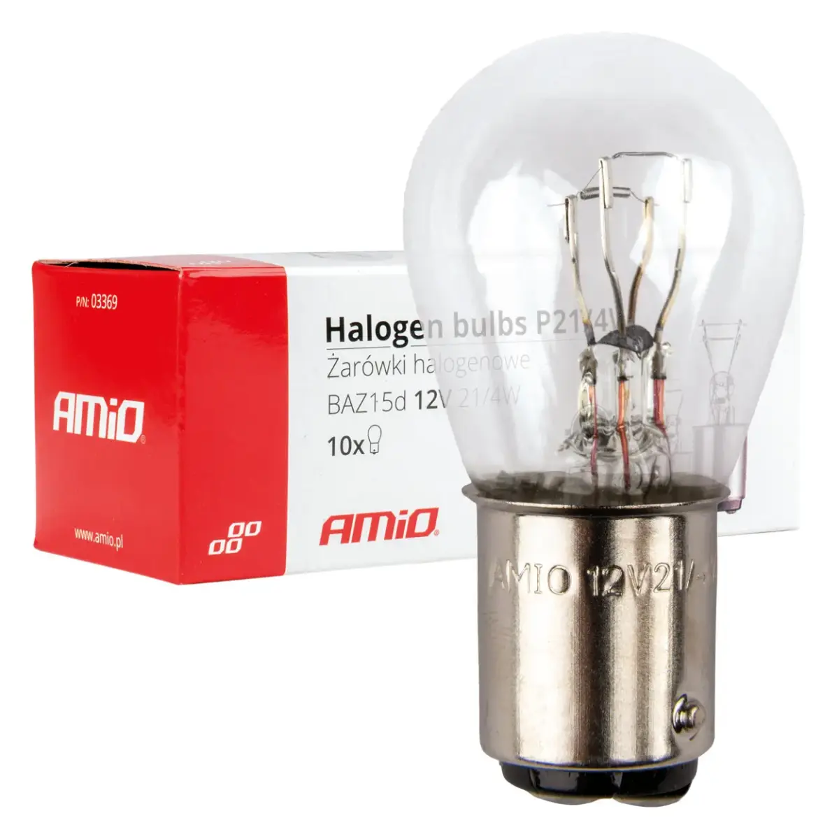 Halogen bulbs P21/4W 12V BAZ15d 10pcs