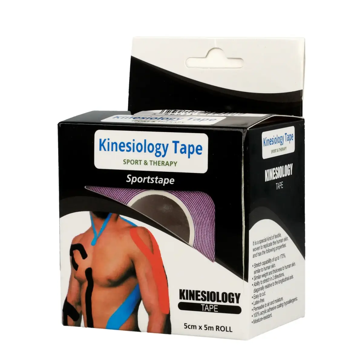 Kinesiology tape, 5 cm x 5 m purple