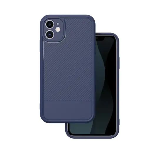 Simple Carbon phone case for iPhone 11 blue