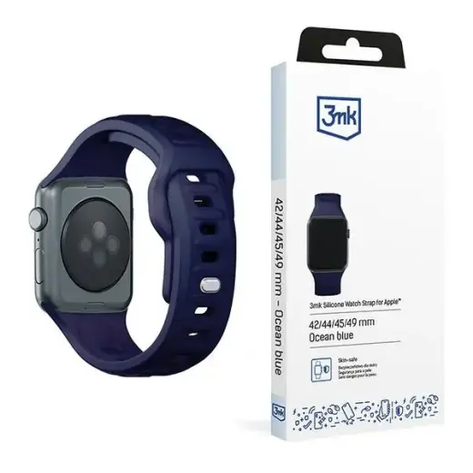 3mk Protection smartwatch strap for Apple Watch (42/44/45/49 mm) | Silicone | blue