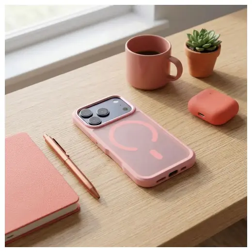 Forcell F-Protect Smoke Hybrid Premium telefoni ümbris MagSafe toega iPhone 17 Pro Max | iPhone 18 Pro Max roosa