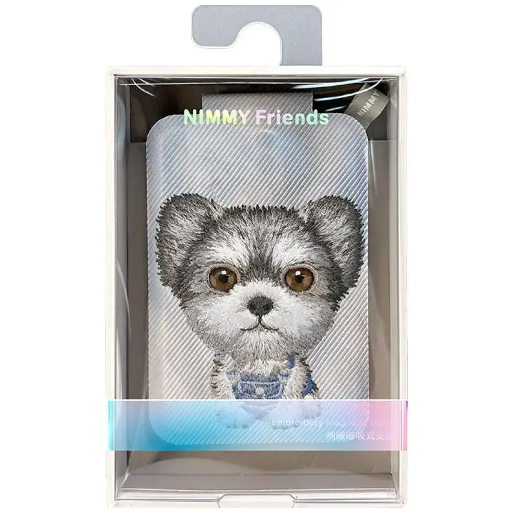 Magnetic phone wallet stand  Nimmy New Big-Eye Cute Pets 2.0 Dog grey