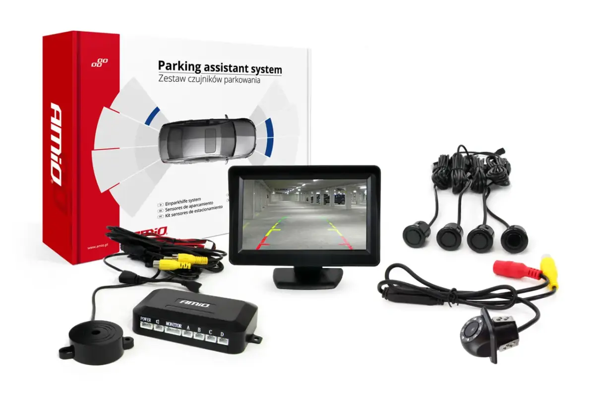 Parking assistant system TFT01 4,3" with HD-305 LED 4 sensors black "GOLD"