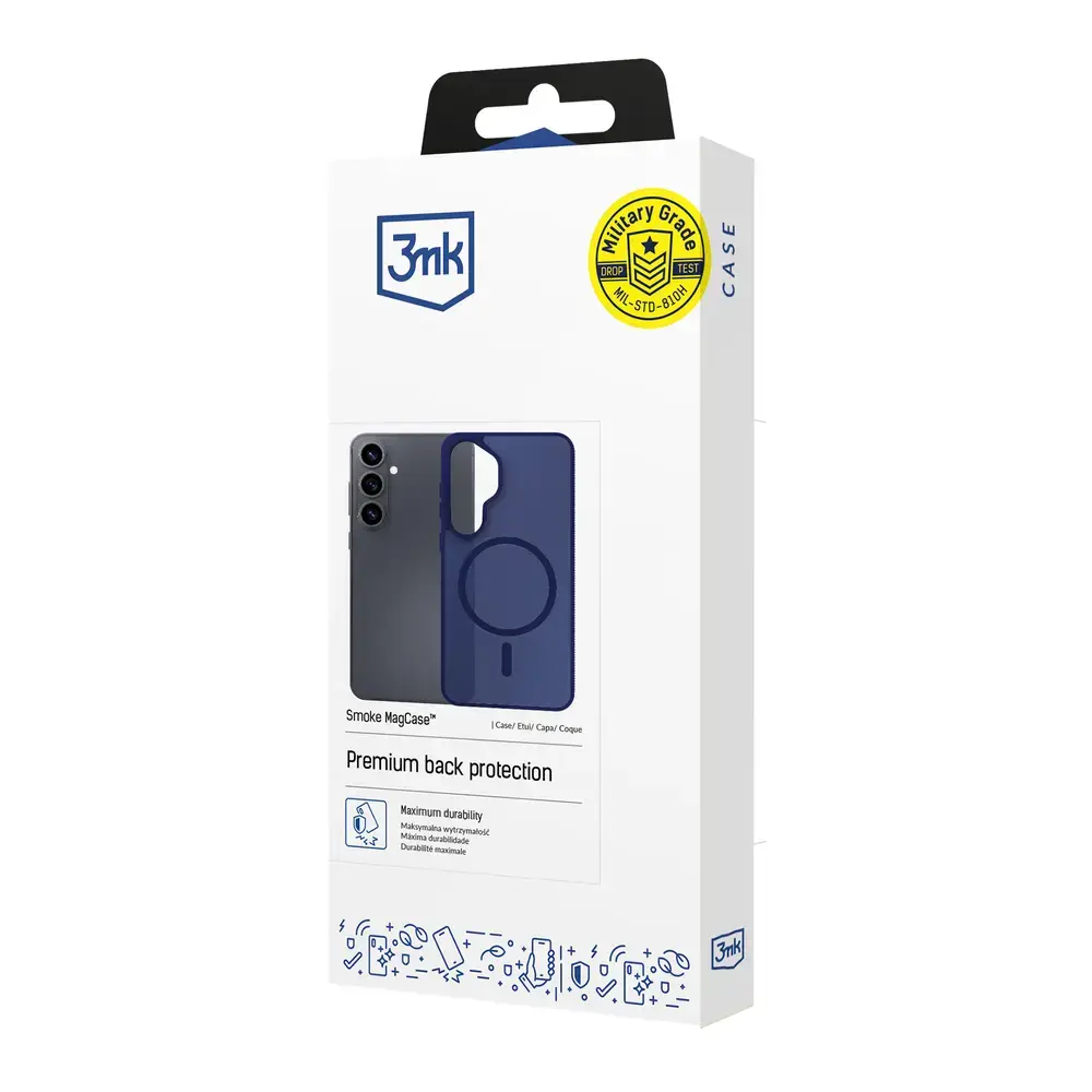 3mk Smoke MagCase maciņš ar MagSafe atbalstu telefonam Samsung Galaxy S25 Ultra (S938) zils caurspīdīgs