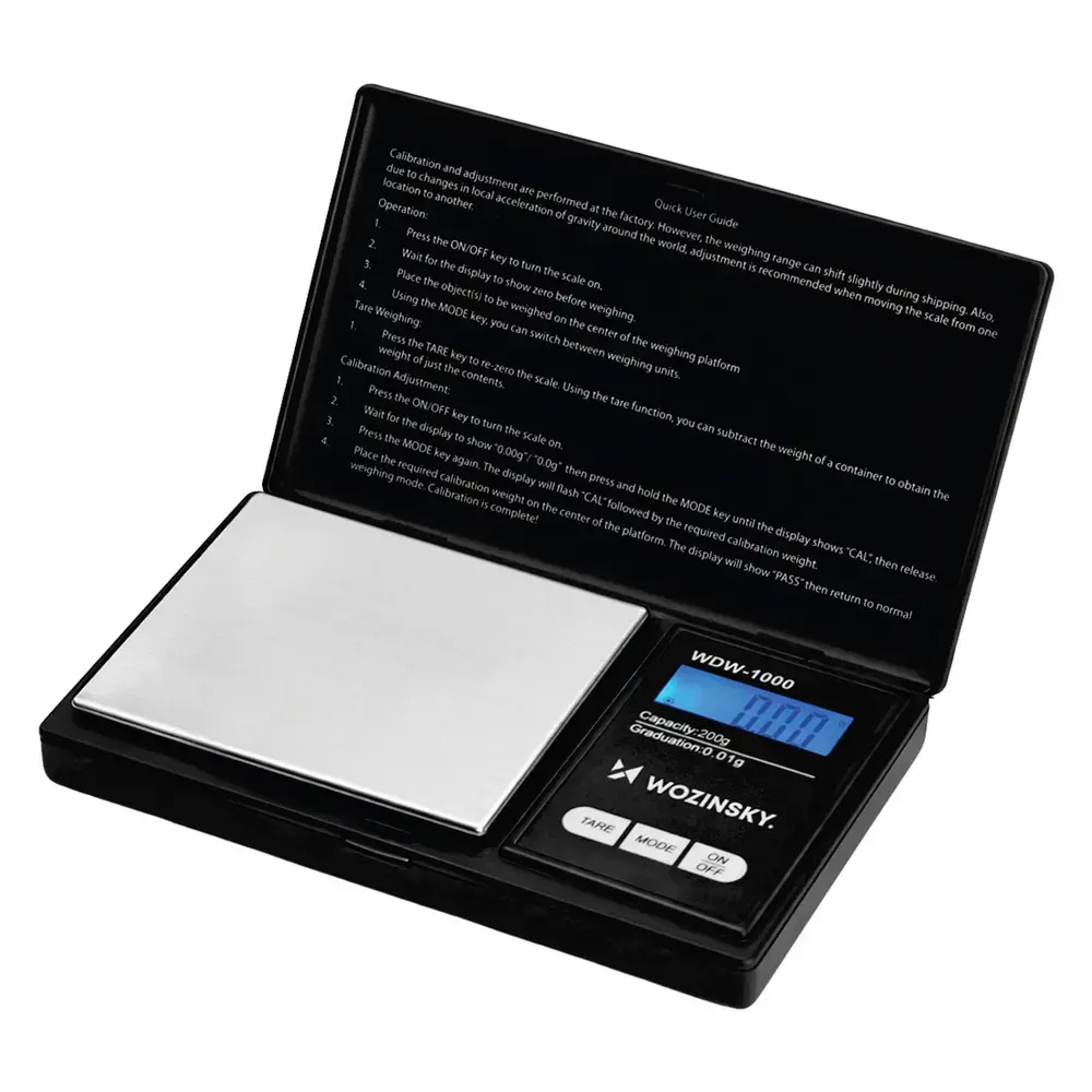 Wozinsky WDW-1000 Jewelry Scale 200g 0.01g Precision Illuminated - Black