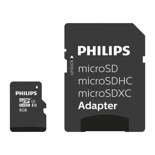 Philips MicroSDHC 8GB class 10|UHS 1 + Adapter