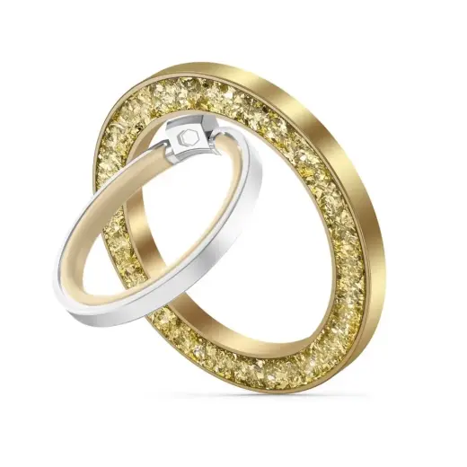 Tech-Protect MMR200 magnetic holder | ring with MagSafe - gold with crystals