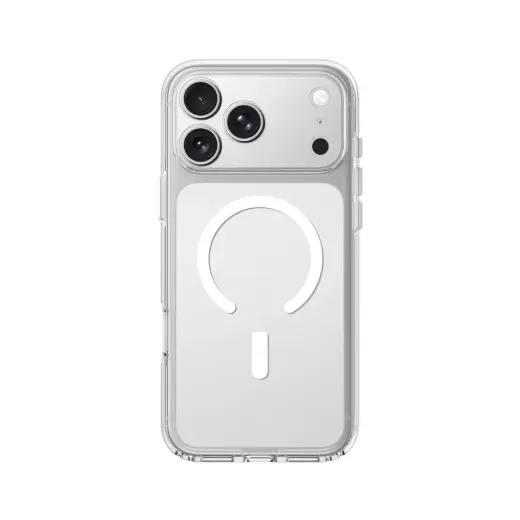 AmazingThing Minimal Mag Lens dėklas su MagSafe palaikymu telefonui iPhone 17 Pro skaidrus