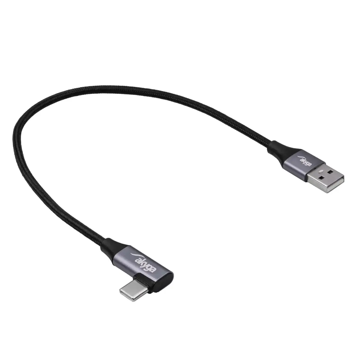 Cable USB Akyga AK-USB-58 USB type A (m) | USB type C (m) Angle ver. 2.0 60W 0.3m