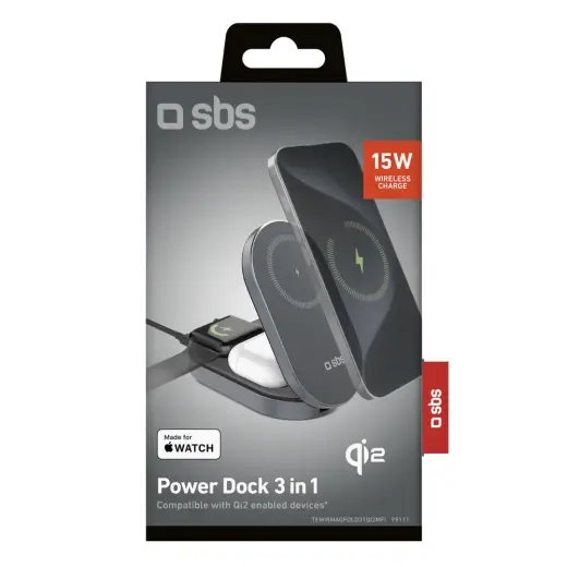 SBS 3-in-1 bezvadu lādētājs | Qi 2