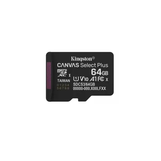 Kingston *microSD 64GB Canvas Select+ G3 100MB/s Adapt