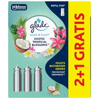 Glade Touch & Fresh Exotic Tropical Blossoms 2+1 - Sada náplní do osvěžovače vzduchu