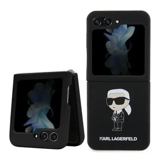 Karl Lagerfeld KLHCZF5SNIKBCK Z Flip5 hardcase czarny|black Silicone Ikonik