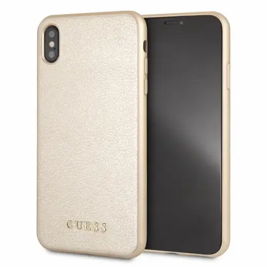 Guess GUHCI65IGLGO iPhone Xs Max gold |złoty hard case Iridescent