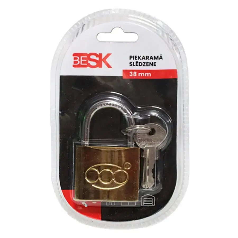 Padlock with 3 keys 38mm, 25AR029-4