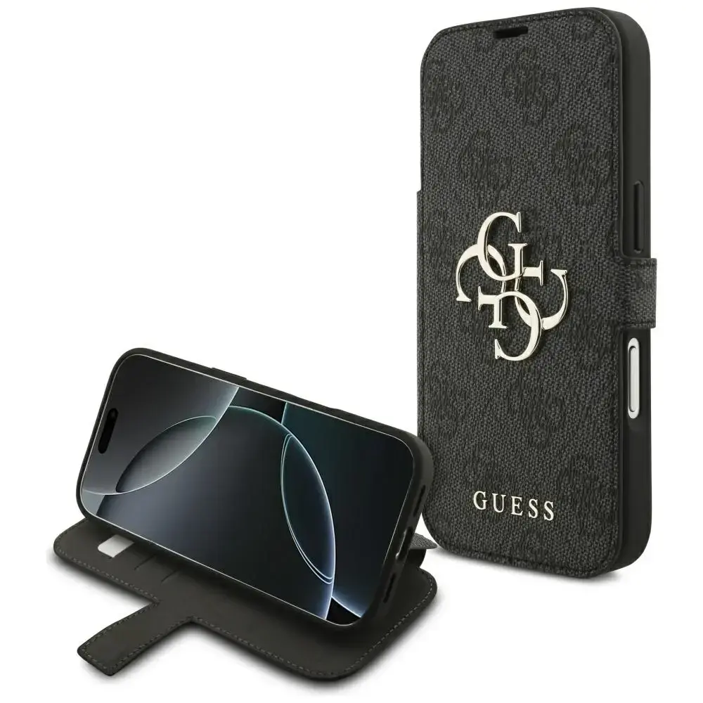 Etui Guess Book 4G Metal Logo do iPhone   17 Pro czarny