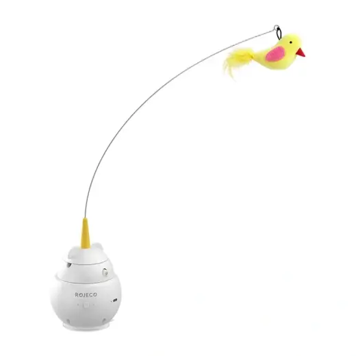 ROJECO Q2 Rotating Laser Toy with a Feather for Cats