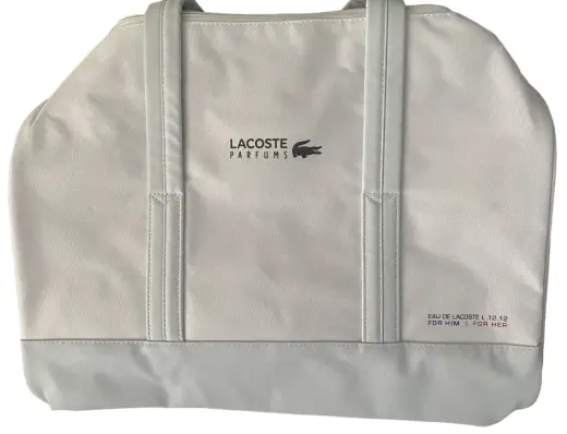 Lacoste, Eau de Lacoste L.12.12, Polyester, Textile Bag, Weekend Bag, White, Unisex, 16 x 10 x 10 inch