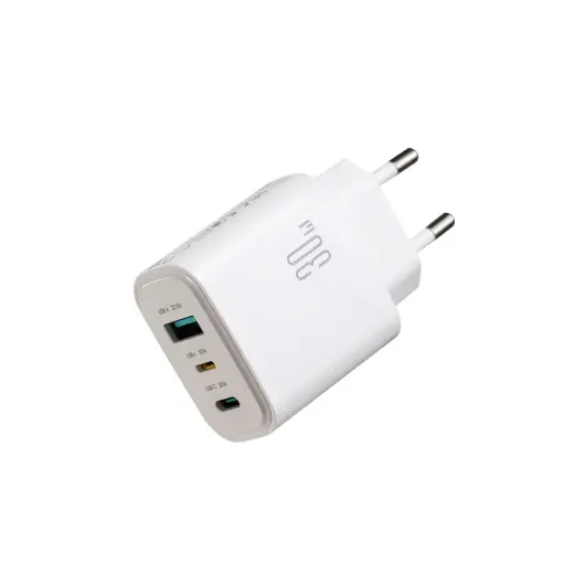Joyroom JR-TG6 tīkla lādētājs | 30W | GaN | USB-C, Lightning | balts