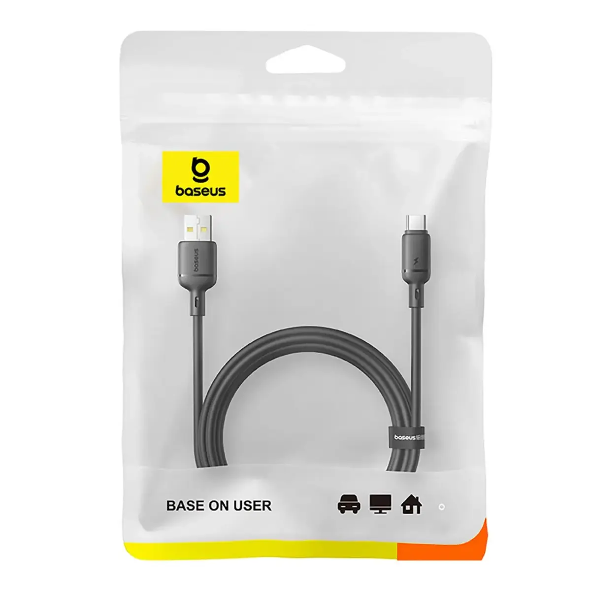 Baseus Silky 3A USB-A - USB-C Cable 1m - Black