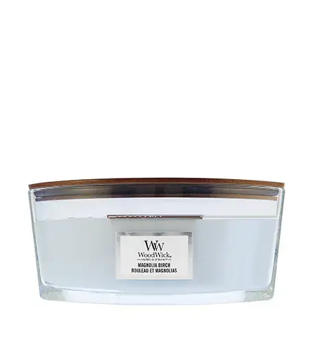 WoodWick Magnolia Birch scented candle with wooden wick 453,6 g