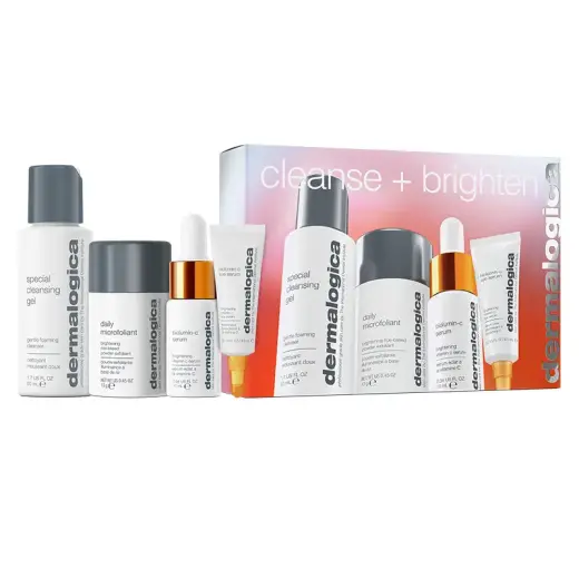 Cleanse + Brighten Set Dermalogica: Special, Cleansing Gel, For Face, 50 ml + Daily Microfoliant, Exfoliating, Exfoliating Powder, 13 g + Biolumin-C, Vitamin C, Brightening, Serum, For Face, 10 ml + Biolumin-C, Illuminating, Eye Serum, 6 ml