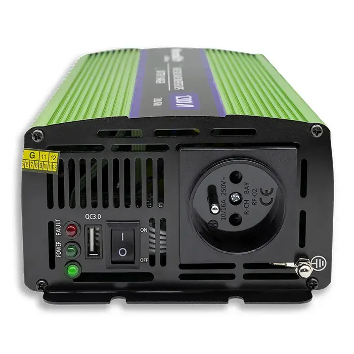 Qoltec Pure Sine Wave Inverter Monolith | battery charger | UPS | 600W | 1200W | 12V to 230V